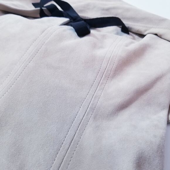 RARE Alexis 100% Genuine Leather Suede Belted Halter Dress with Side pockets - Picture 12 of 16